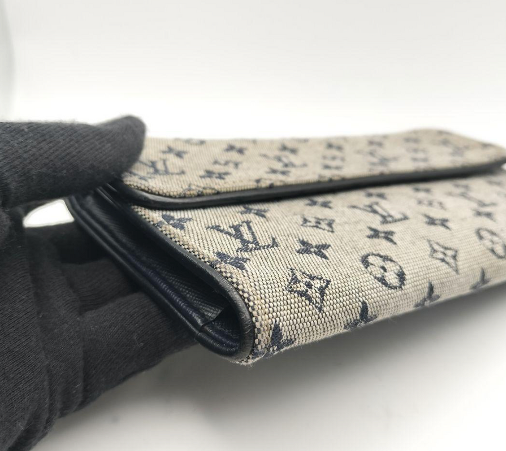 Louis Vuitton Portefeuille Long Bleu Marine – Cuir – Format Classique