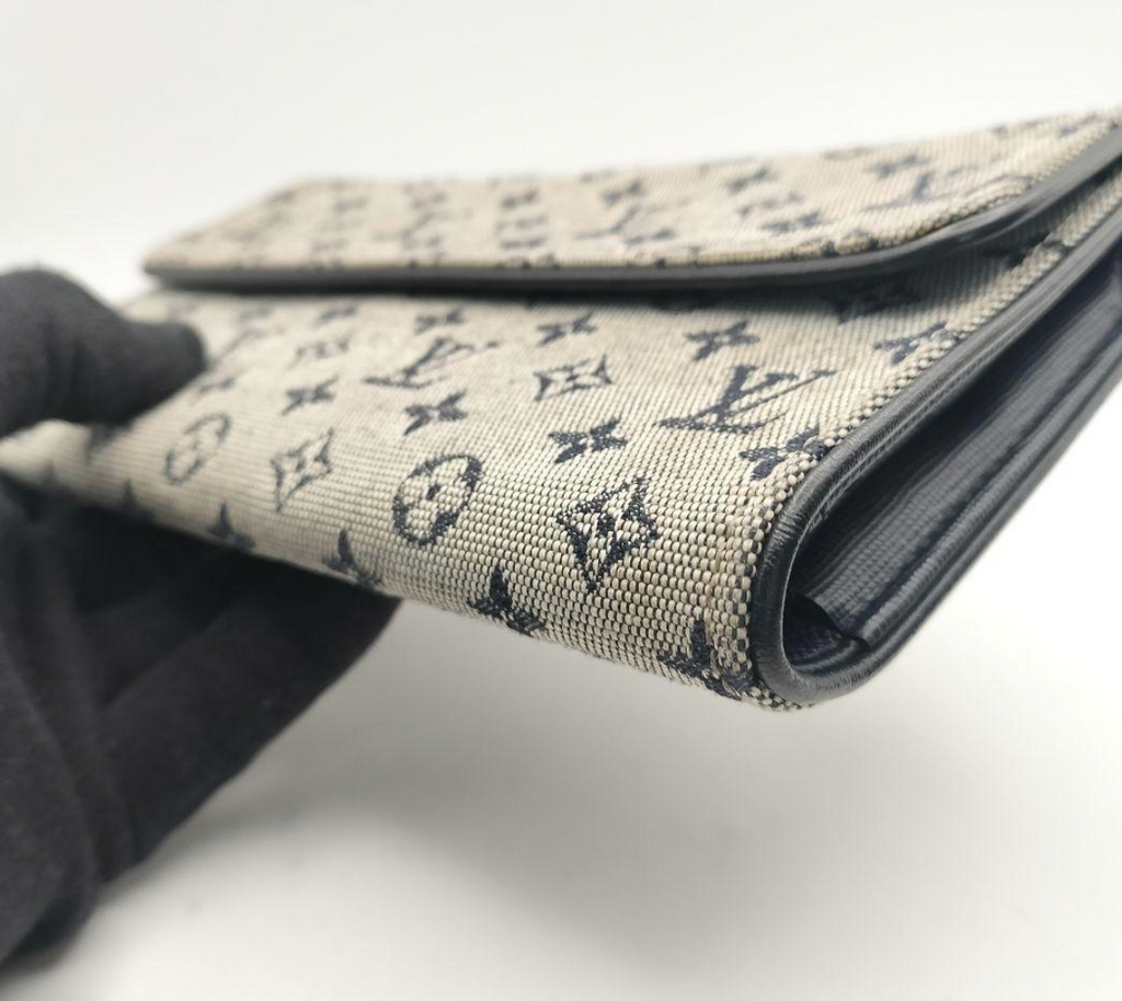 Louis Vuitton Portefeuille Long Bleu Marine – Cuir – Format Classique