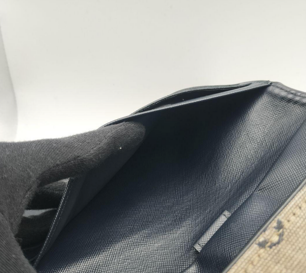 Louis Vuitton Portefeuille Long Bleu Marine – Cuir – Format Classique