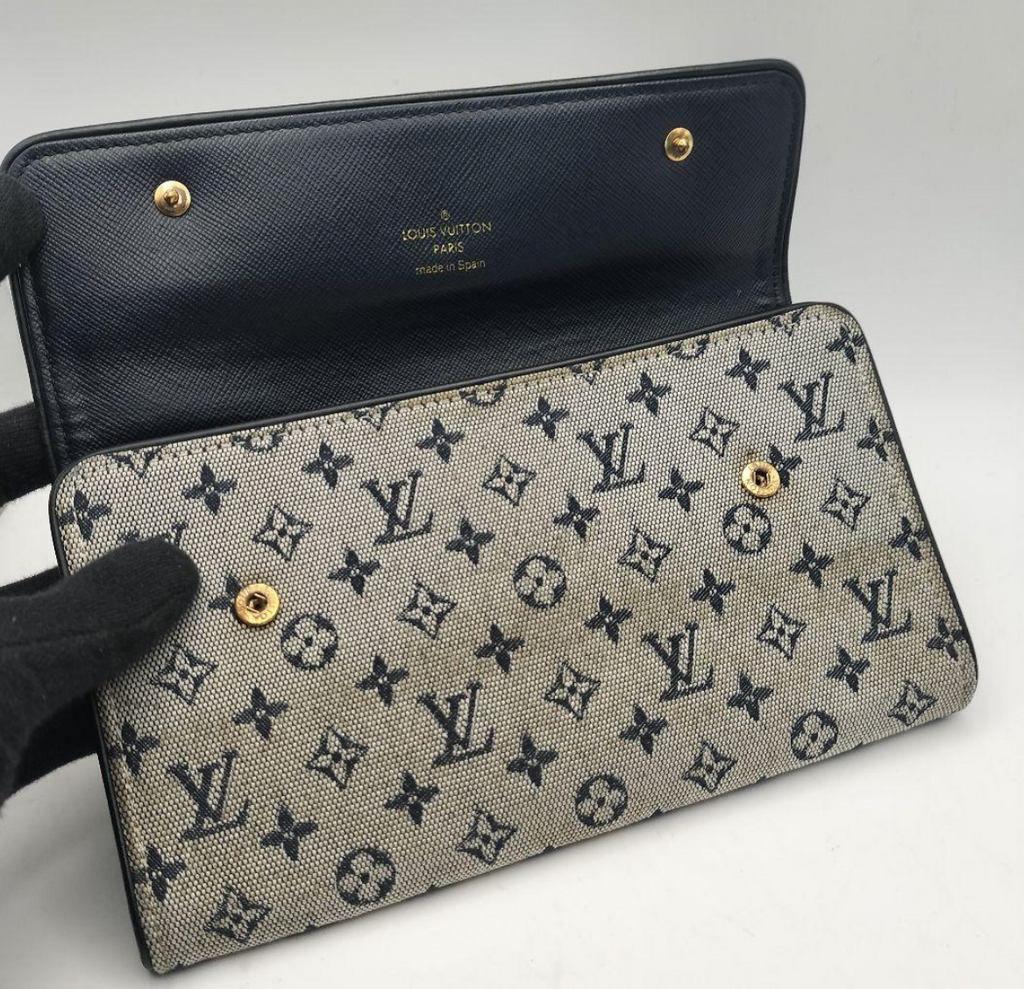 Louis Vuitton Portefeuille Long Bleu Marine – Cuir – Format Classique
