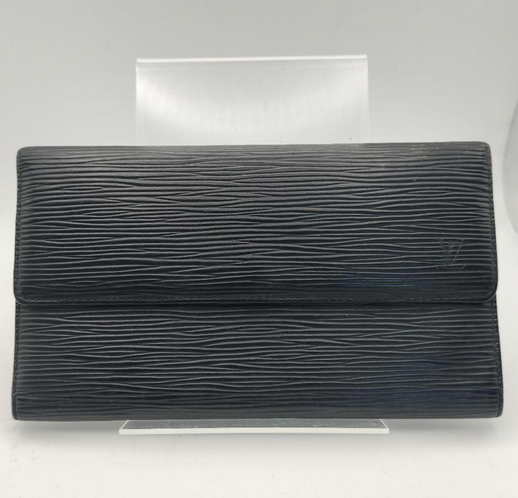 Louis Vuitton Portefeuille Long Noir – Cuir Epi– Format Classique – Bon État