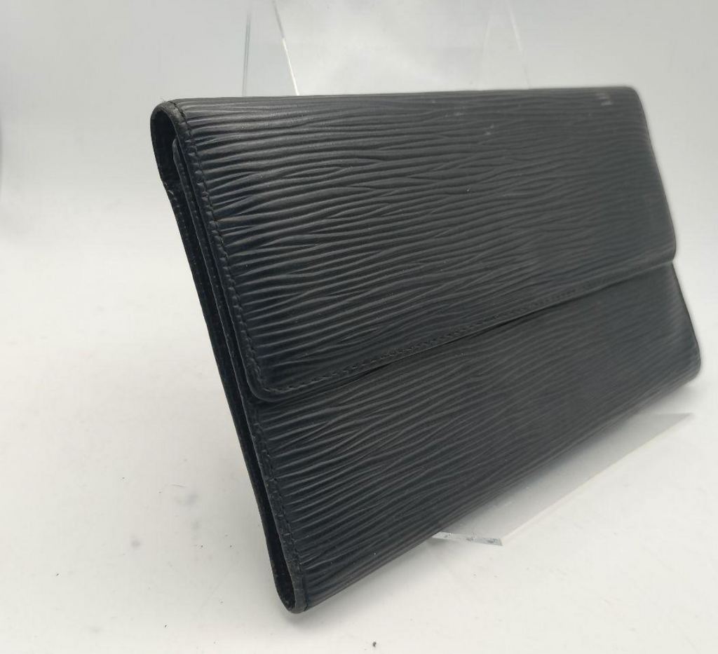 Louis Vuitton Portefeuille Long Noir – Cuir Epi– Format Classique – Bon État