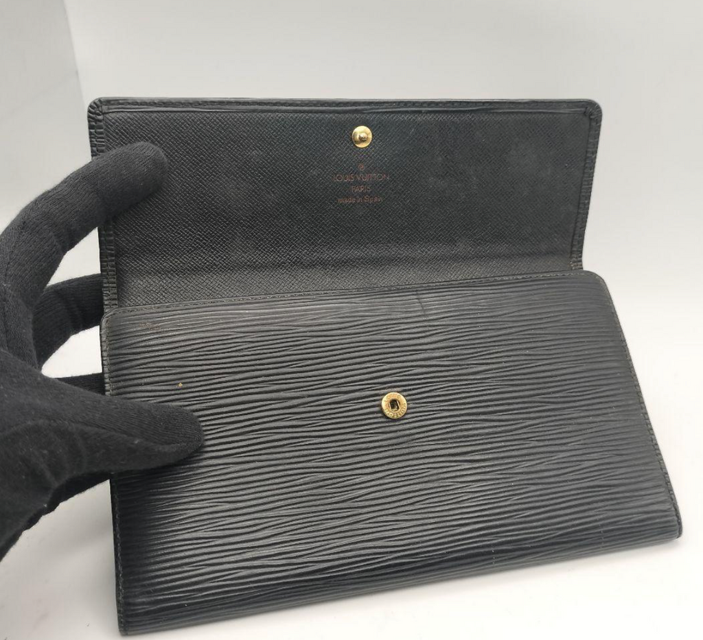 Louis Vuitton Portefeuille Long Noir – Cuir Epi– Format Classique – Bon État