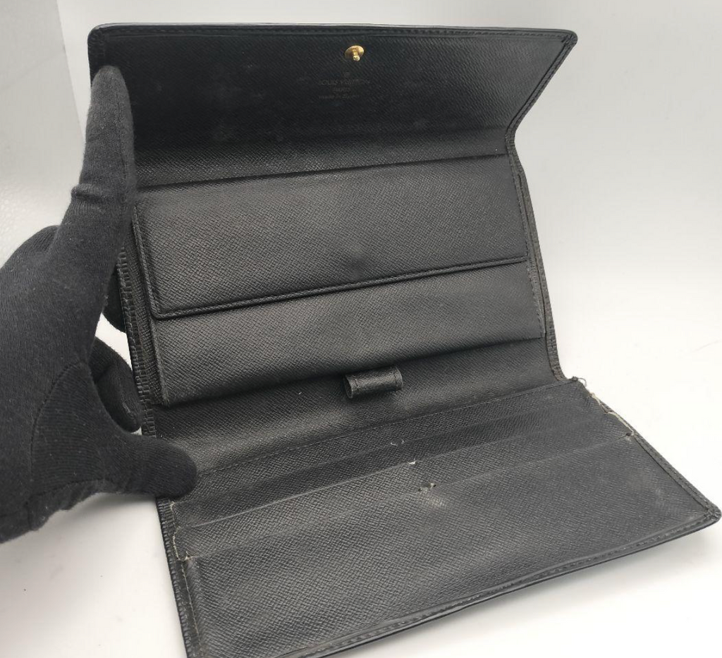 Louis Vuitton Portefeuille Long Noir – Cuir Epi– Format Classique – Bon État