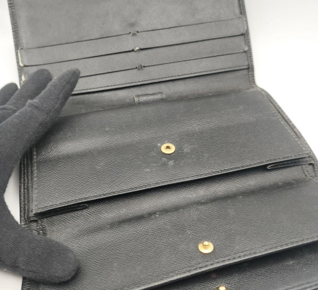 Louis Vuitton Portefeuille Long Noir – Cuir Epi– Format Classique – Bon État