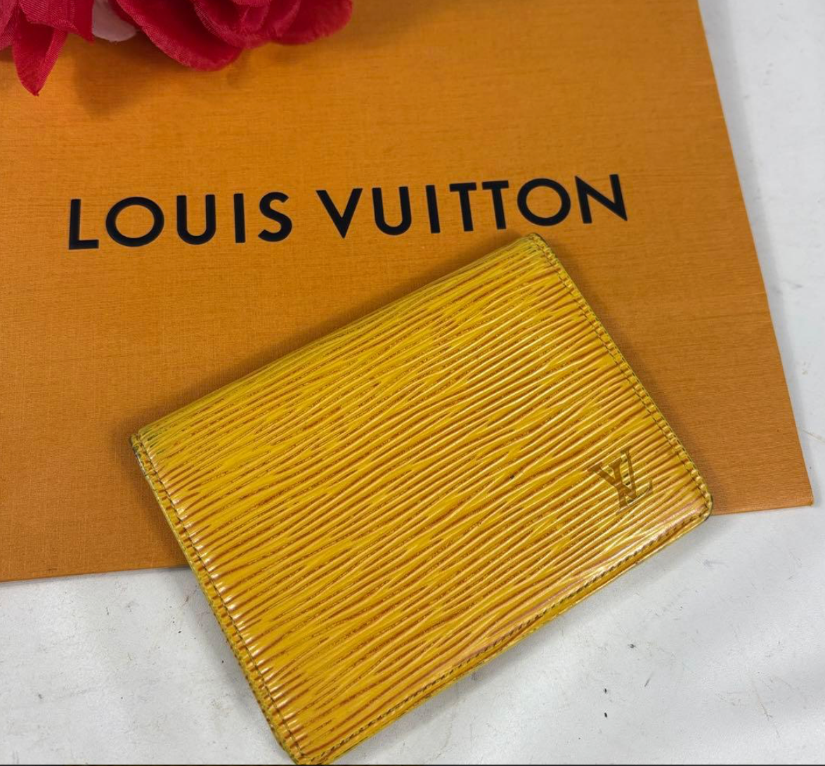 Louis Vuitton Porte-cartes Épi JAUNE M63209 – Porte 2 Cartes Vertical – Compact