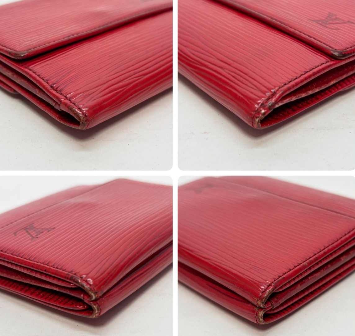 Louis Vuitton Portefeuille Compact – Rouge – Format Court – Bon État