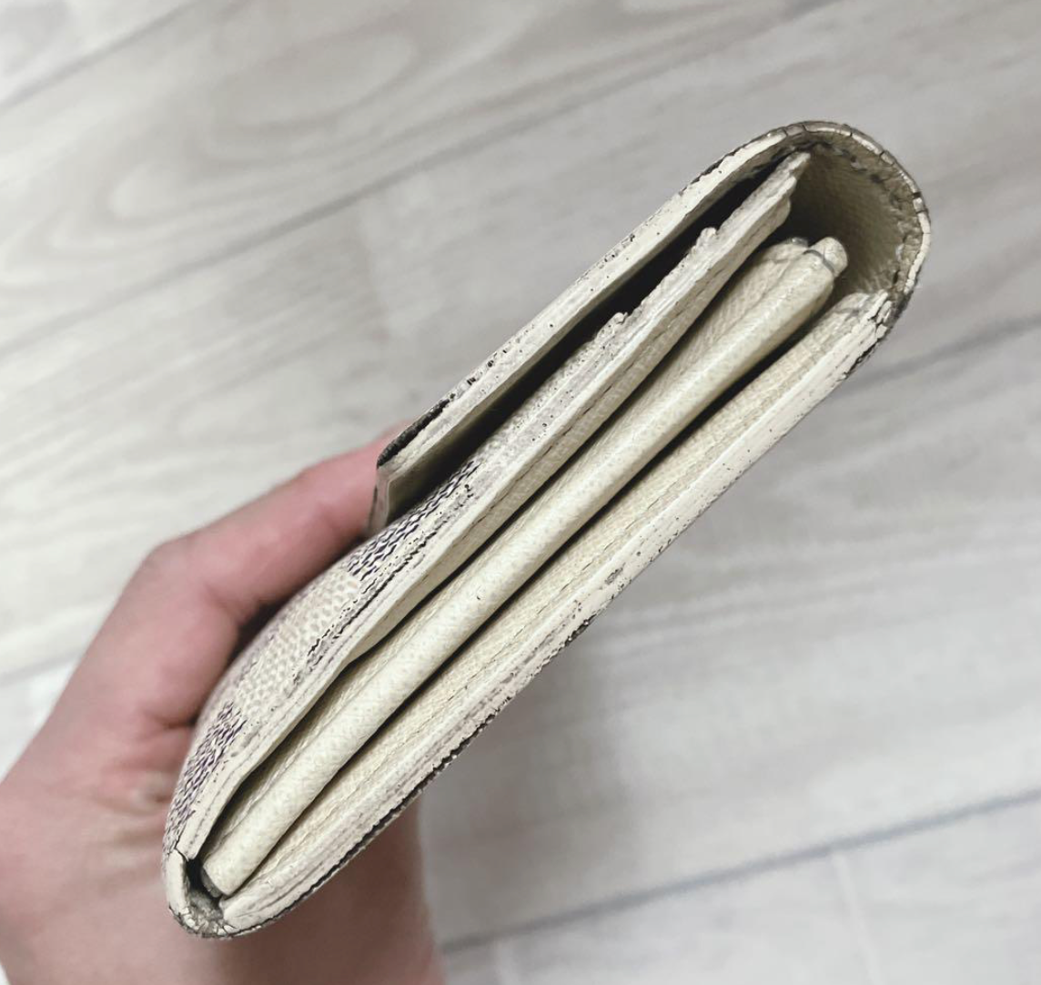 Louis Vuitton Portefeuille Sarah Damier Azur – Blanc – Portefeuille Long – Bon État