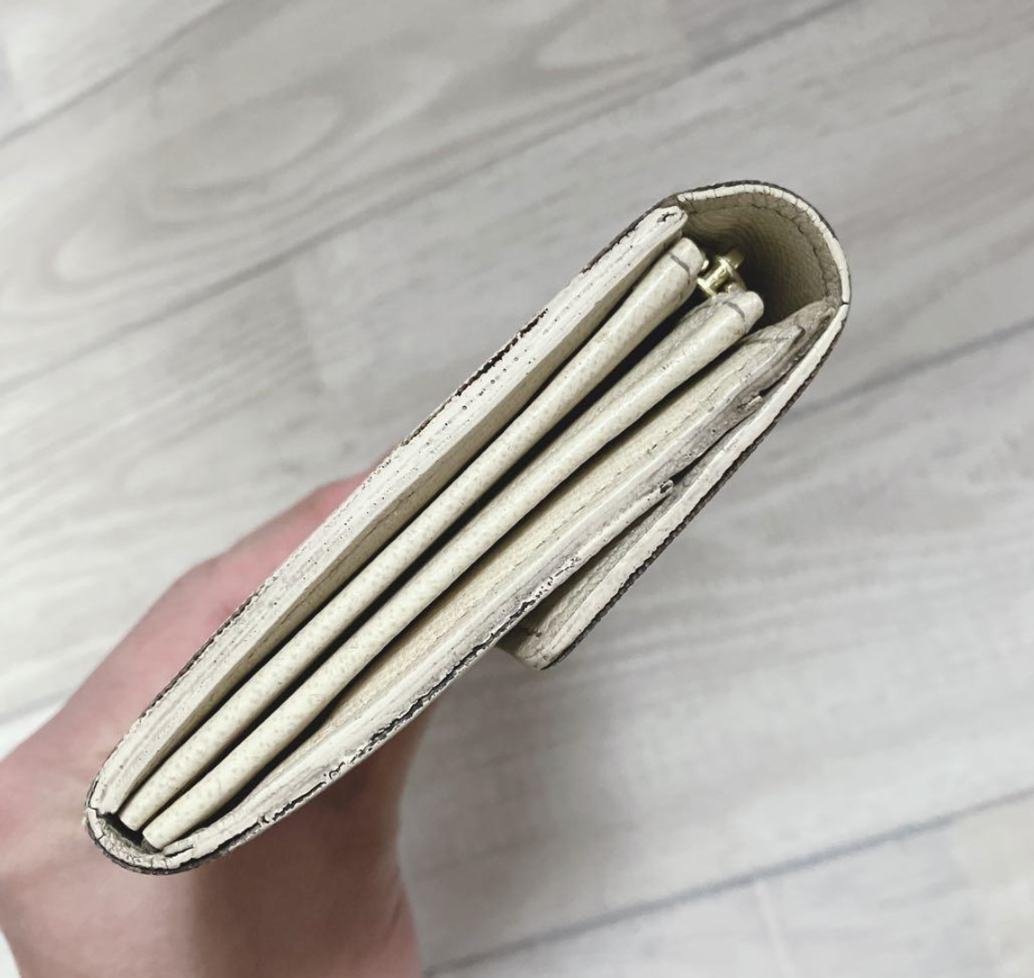 Louis Vuitton Portefeuille Sarah Damier Azur – Blanc – Portefeuille Long – Bon État