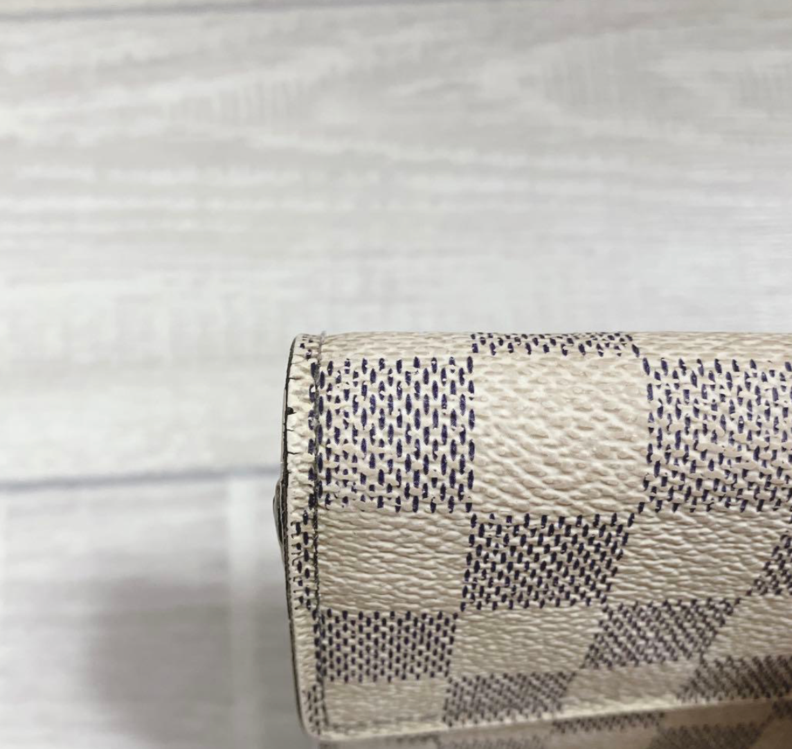 Louis Vuitton Portefeuille Sarah Damier Azur – Blanc – Portefeuille Long – Bon État