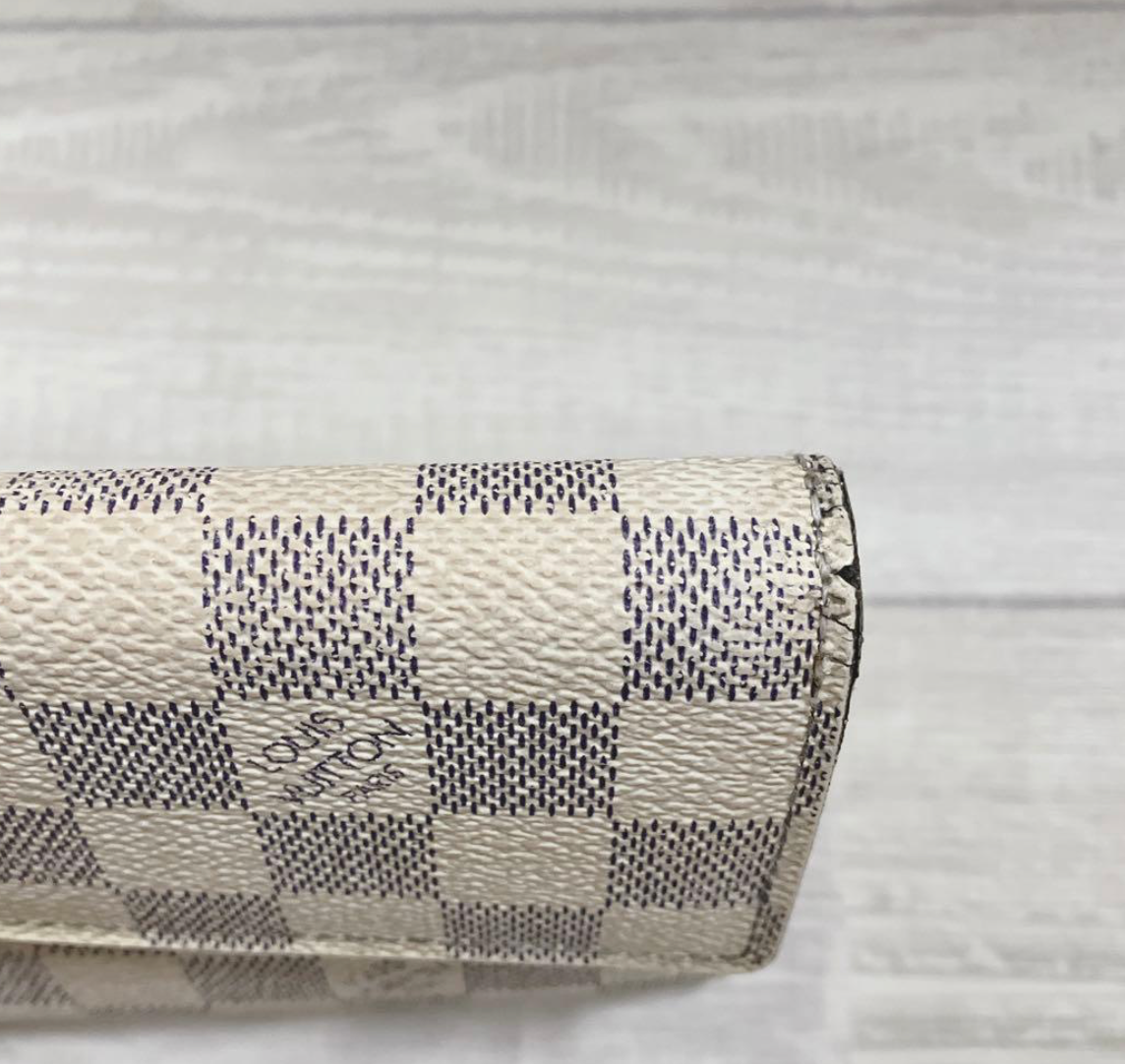 Louis Vuitton Portefeuille Sarah Damier Azur – Blanc – Portefeuille Long – Bon État