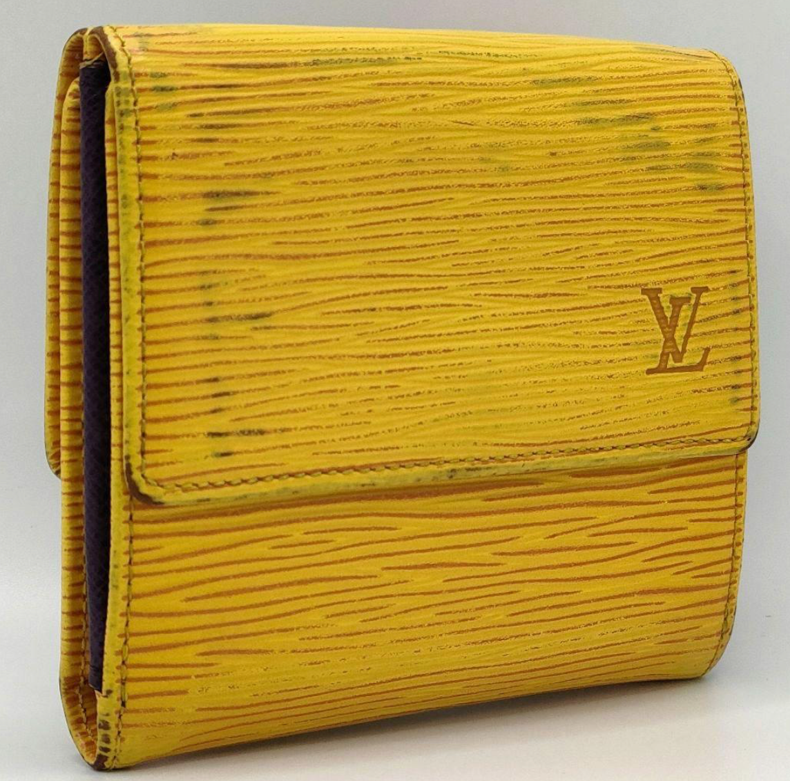 Louis Vuitton Portefeuille Épi Jaune (Tassili Yellow) – Compact – Cuir – Bon État