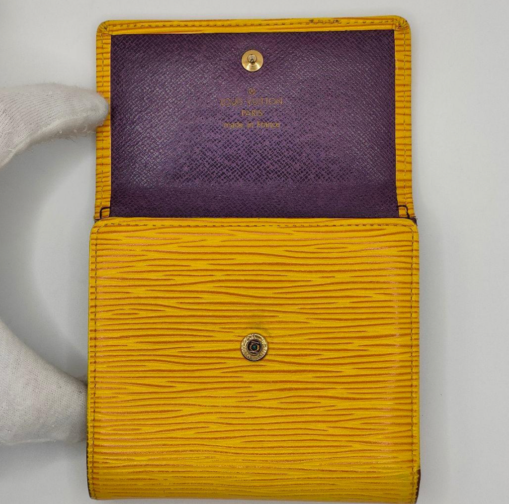 Louis Vuitton Portefeuille Épi Jaune (Tassili Yellow) – Compact – Cuir – Bon État