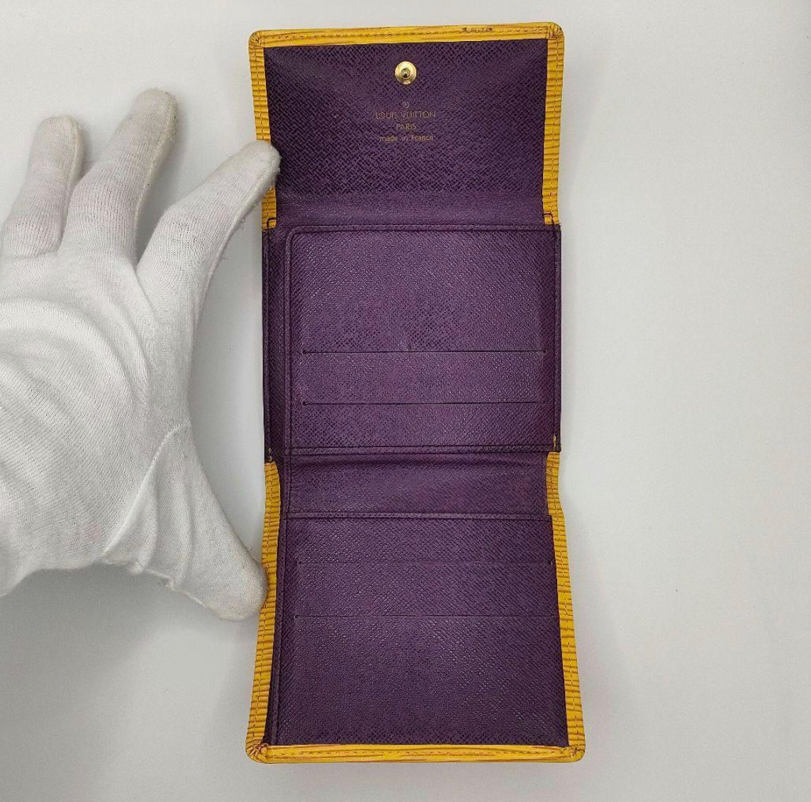 Louis Vuitton Portefeuille Épi Jaune (Tassili Yellow) – Compact – Cuir – Bon État