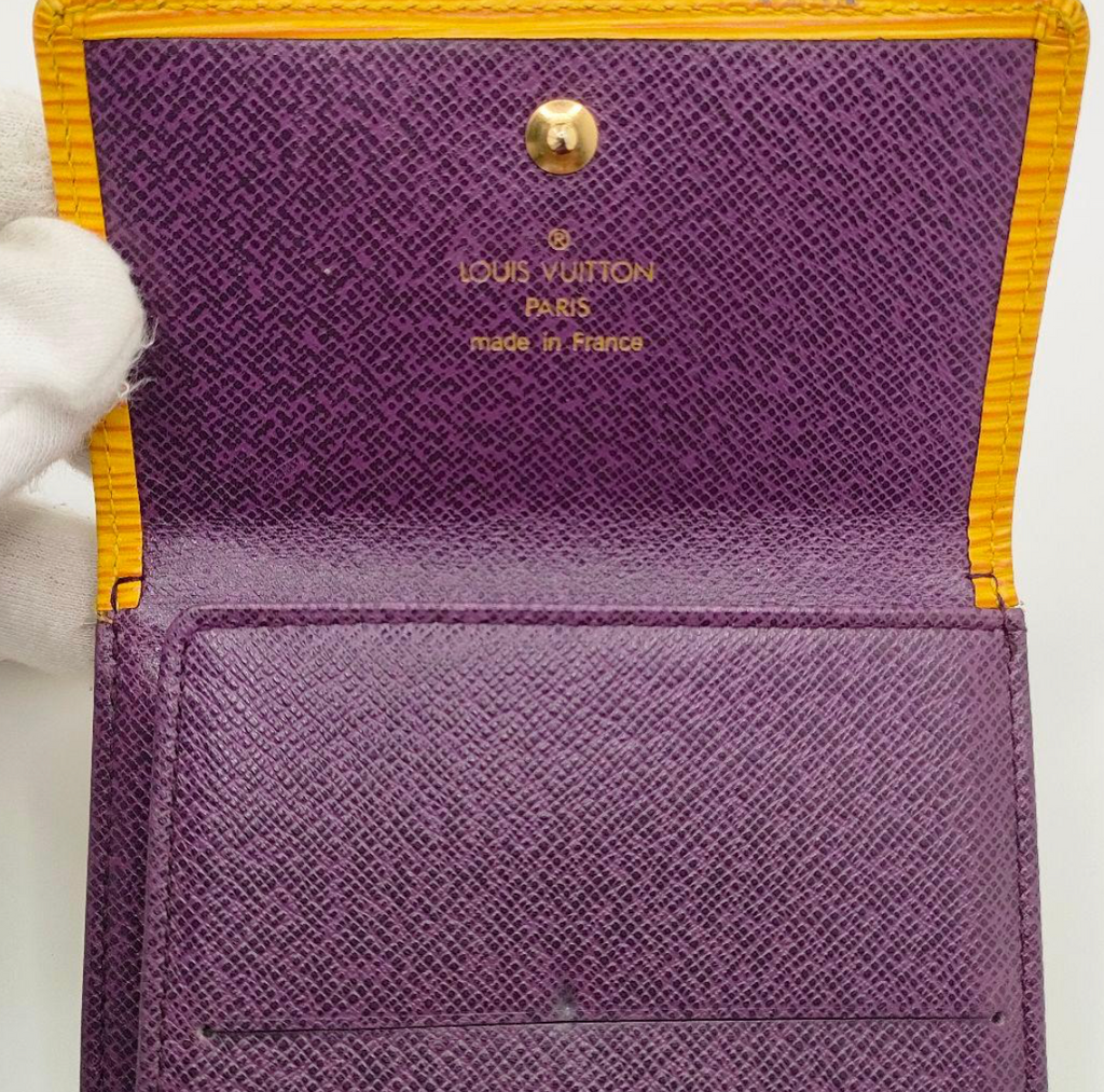 Louis Vuitton Portefeuille Épi Jaune (Tassili Yellow) – Compact – Cuir – Bon État