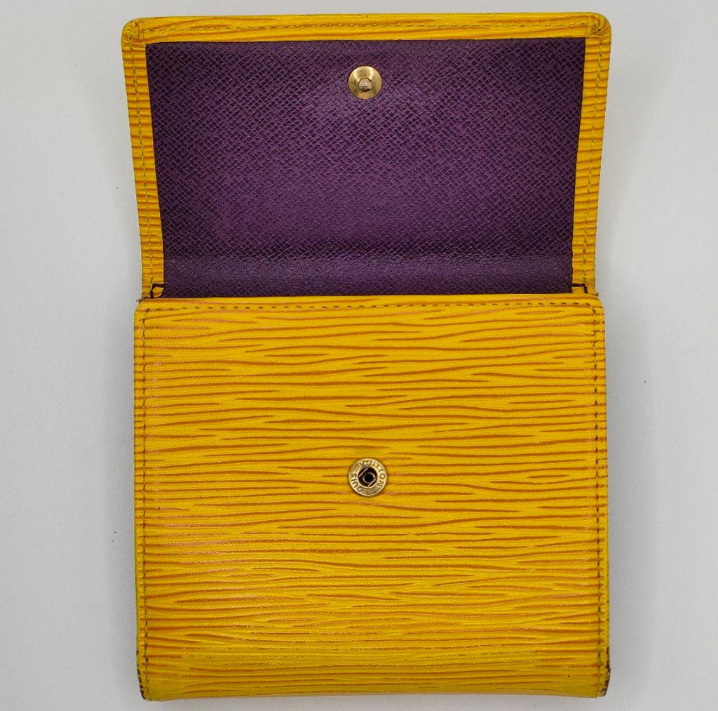 Louis Vuitton Portefeuille Épi Jaune (Tassili Yellow) – Compact – Cuir – Bon État