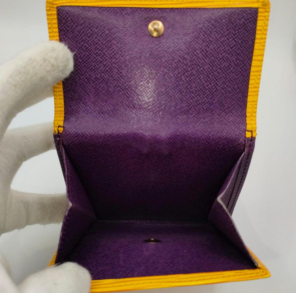 Louis Vuitton Portefeuille Épi Jaune (Tassili Yellow) – Compact – Cuir – Bon État