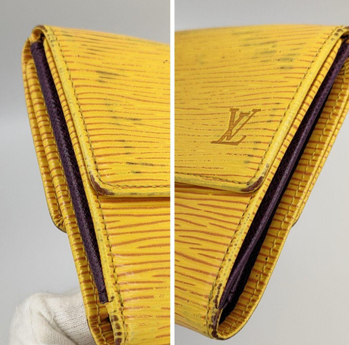 Louis Vuitton Portefeuille Épi Jaune (Tassili Yellow) – Compact – Cuir – Bon État