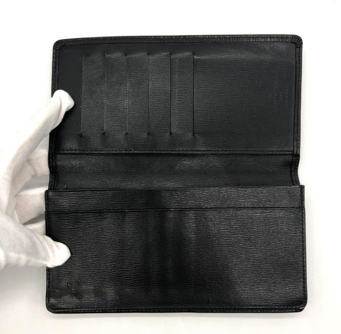 Louis Vuitton Portefeuille Long Épi Noir – Cuir – Format Fin – B