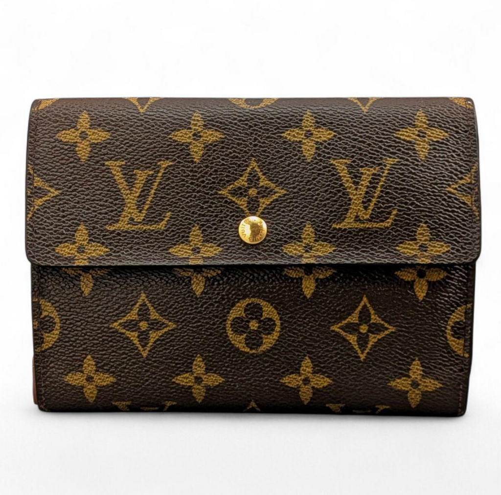 Louis Vuitton Portefeuille Trésor Étui Papier Monogram – Marron – 3 Volets