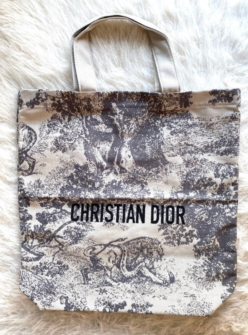 Dior Tote Bag Novelty – Coton – Grand Format – Beige – Très Bon État