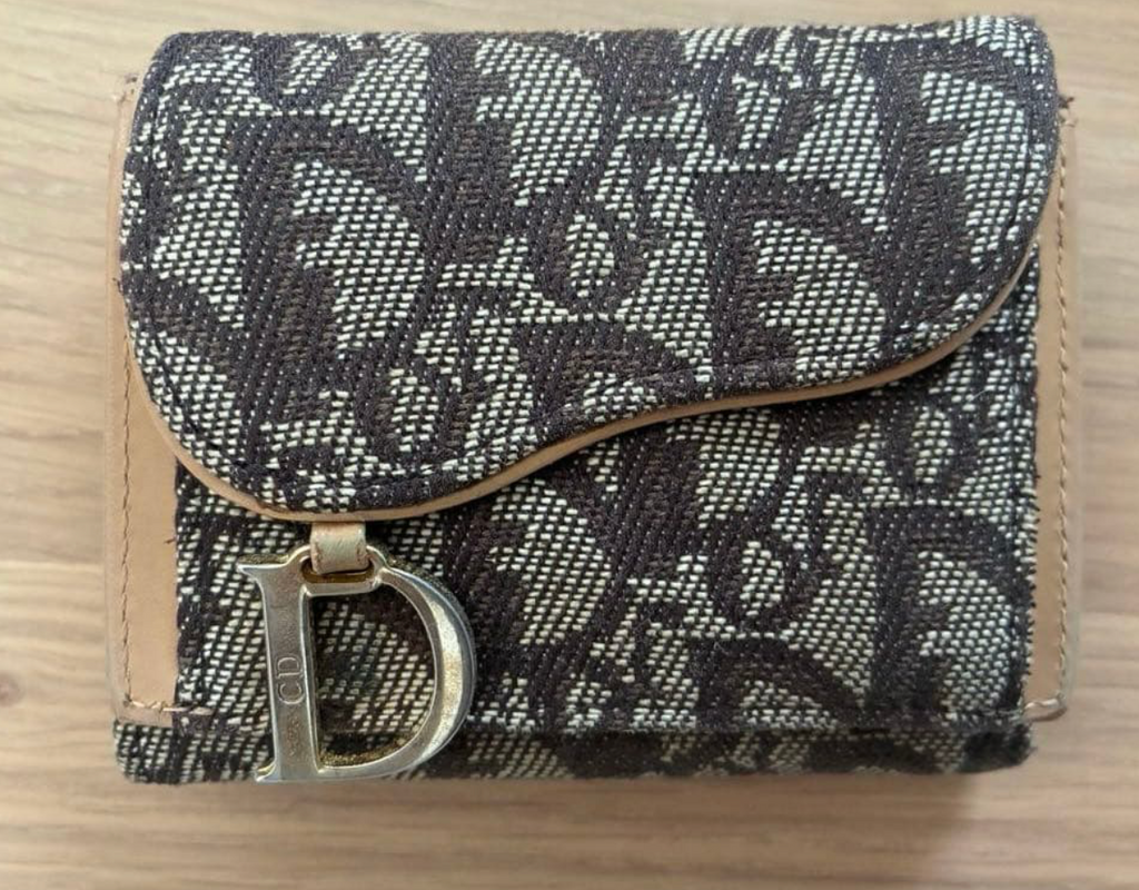 Christian Dior Portefeuille Saddle Trotter – Marron – 3 Volets – Vintage