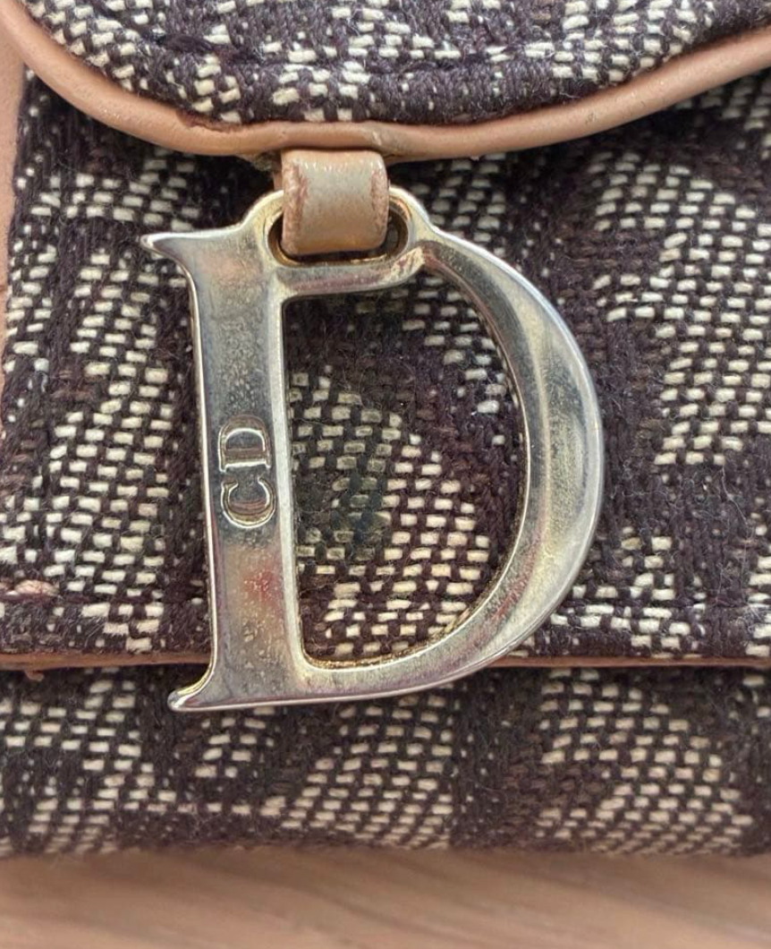 Christian Dior Portefeuille Saddle Trotter – Marron – 3 Volets – Vintage