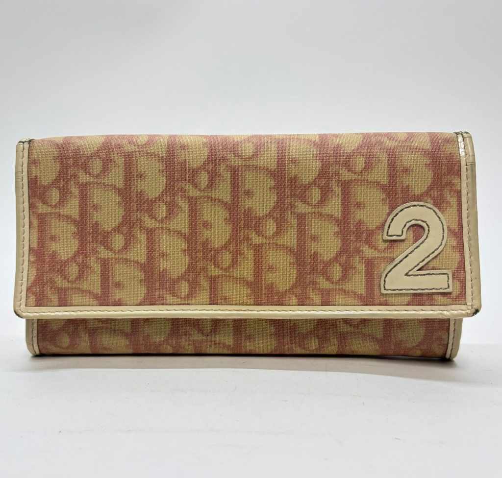 Christian Dior Portefeuille Long – Cuir / Toile – Format Classique – Bon État