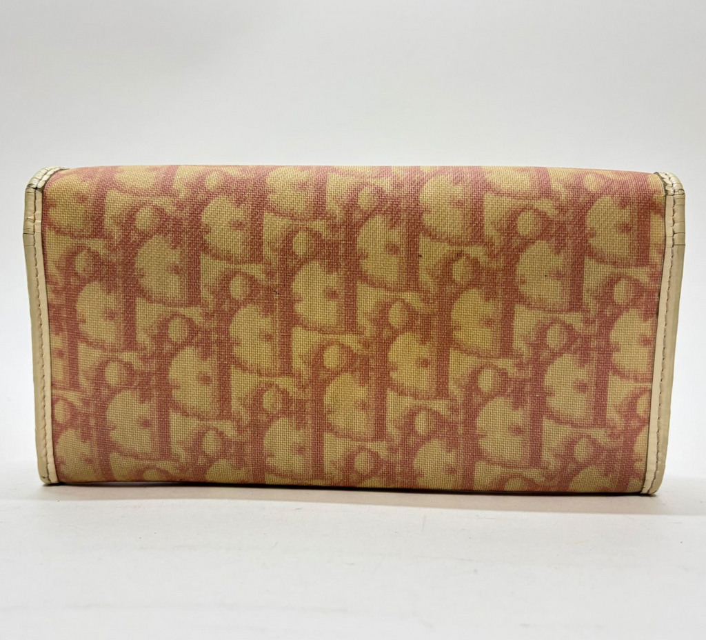 Christian Dior Portefeuille Long – Cuir / Toile – Format Classique – Bon État