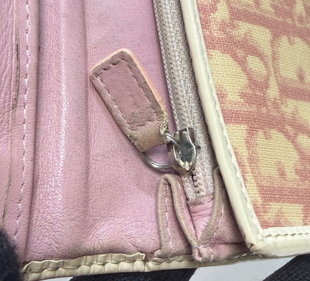 Christian Dior Portefeuille Long – Cuir / Toile – Format Classique – Bon État