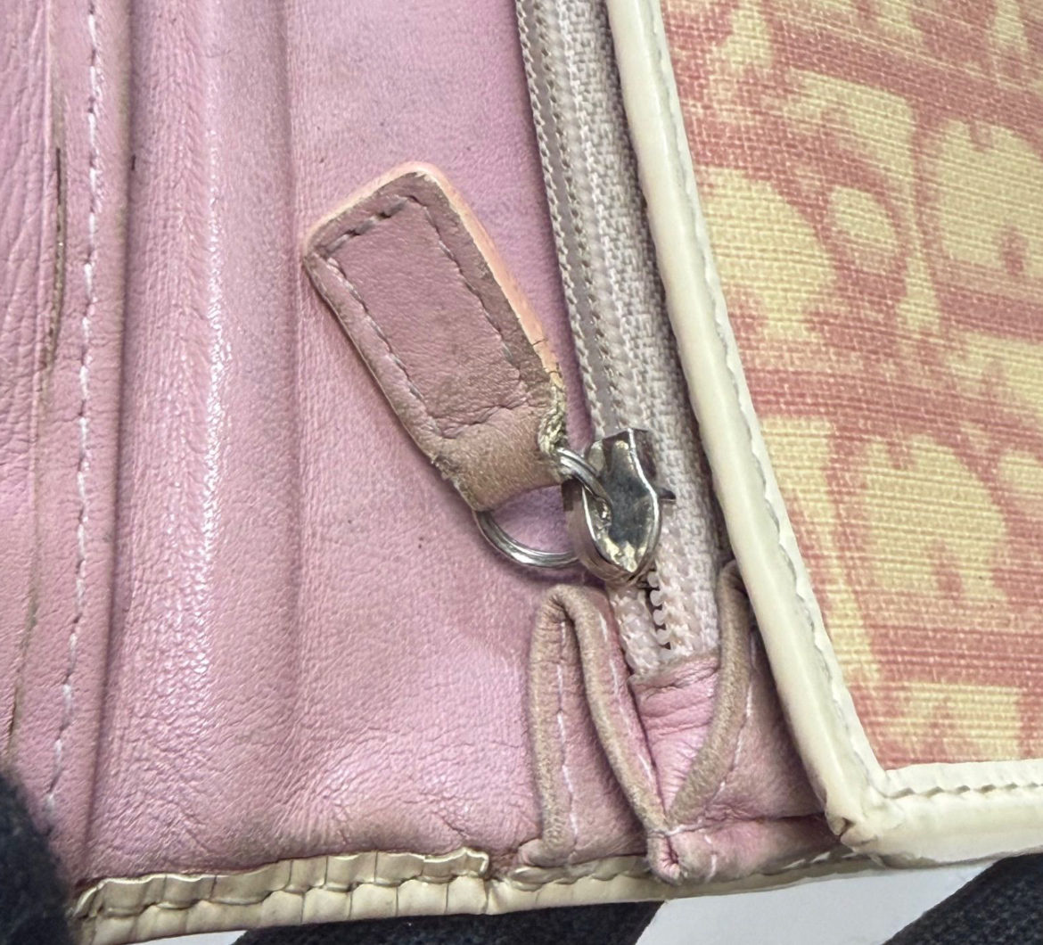Christian Dior Portefeuille Long – Cuir / Toile – Format Classique – Bon État