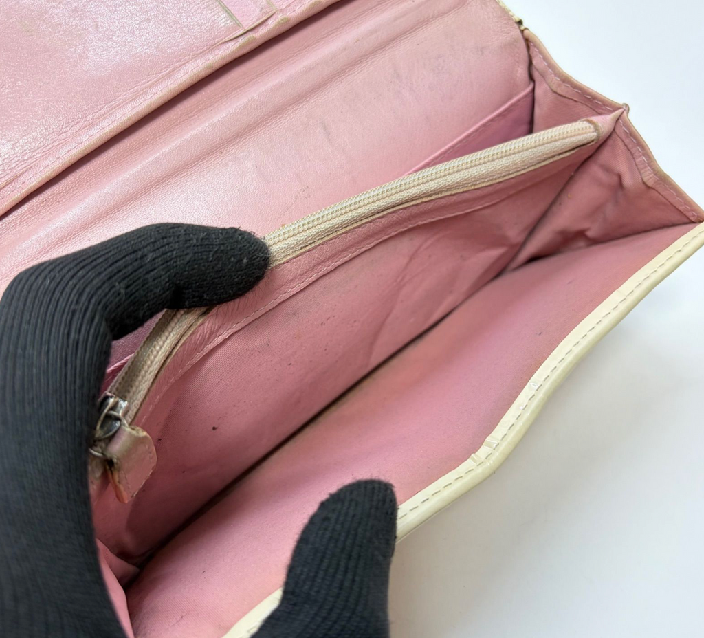 Christian Dior Portefeuille Long – Cuir / Toile – Format Classique – Bon État