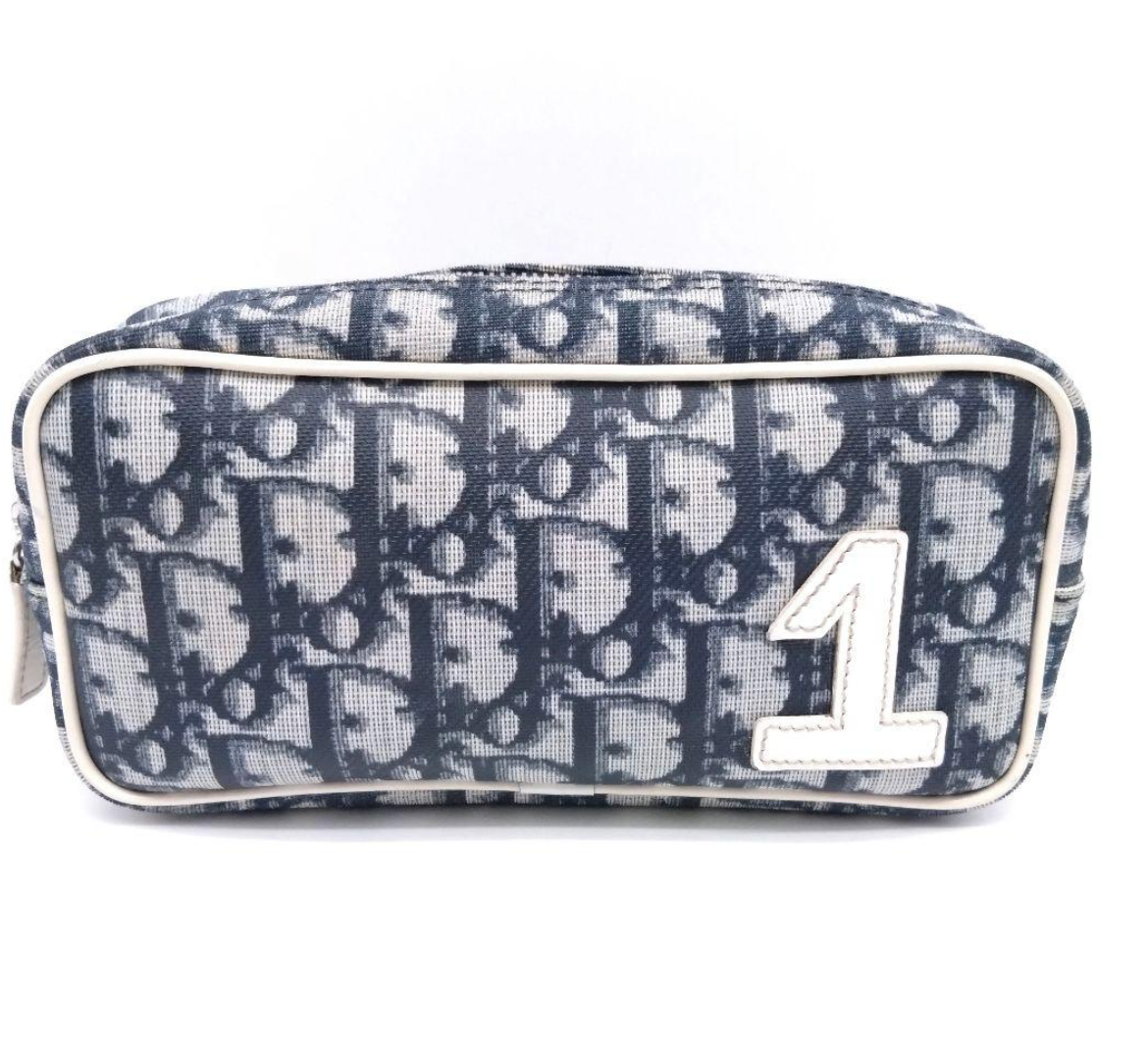hristian Dior Trousse Trotter No.1 – Bleu Marine – Canvas – Bon État