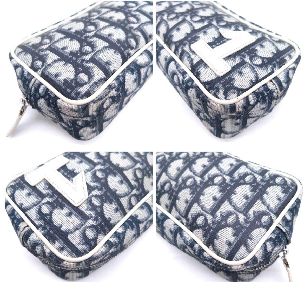 hristian Dior Trousse Trotter No.1 – Bleu Marine – Canvas – Bon État