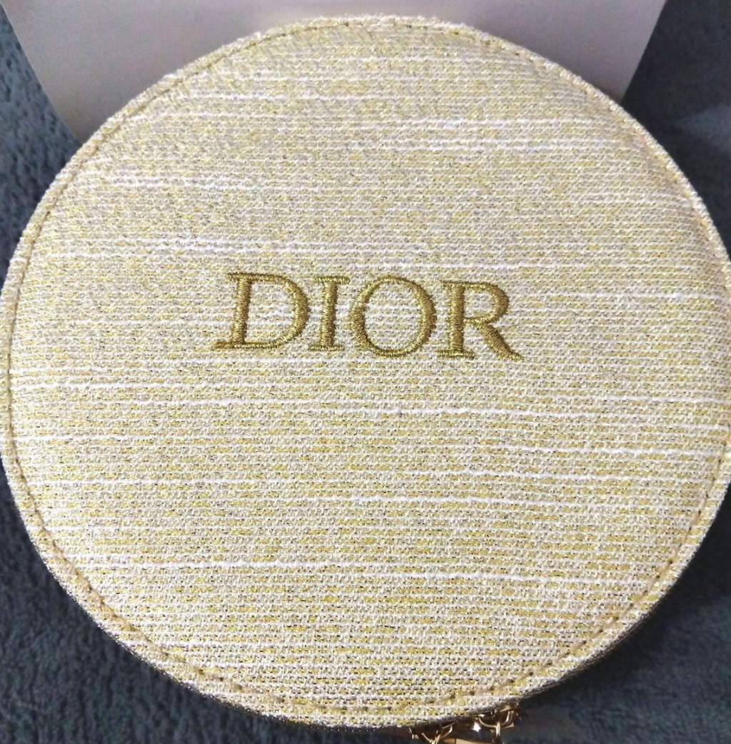 Christian Dior Trousse Ronde avec Miroir – Pailletée – Neuf – Édition Cadeau
