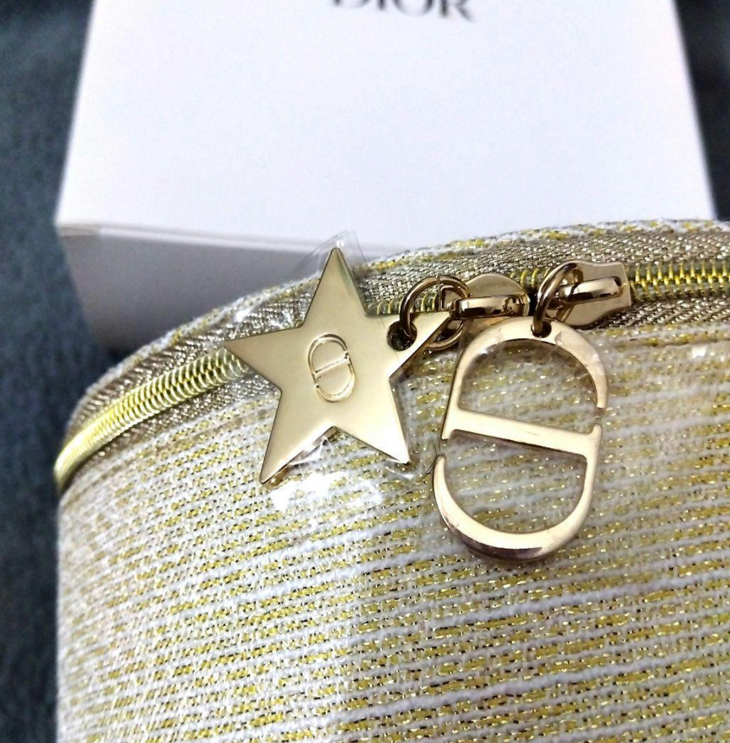 Christian Dior Trousse Ronde avec Miroir – Pailletée – Neuf – Édition Cadeau