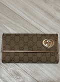 Gucci Portefeuille Long Canvas Marron – Logo Cœur – Avec Boîte & Cart