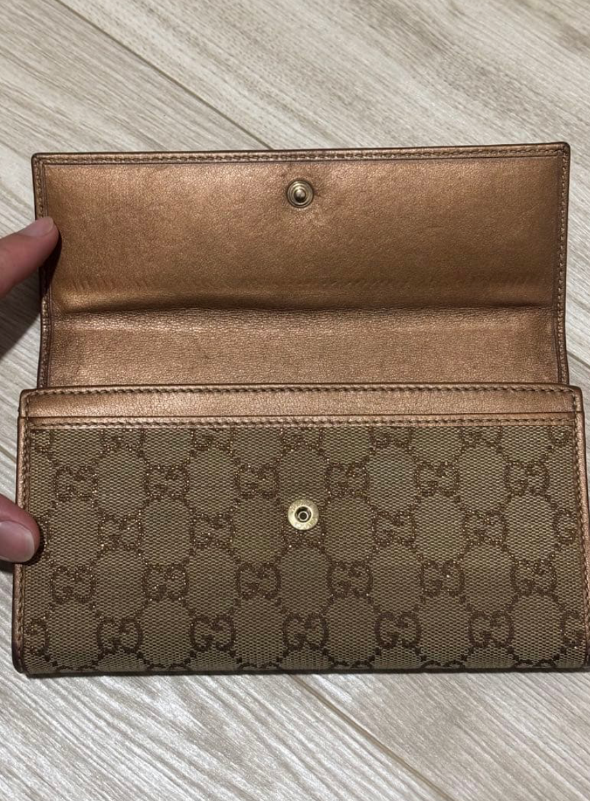 Gucci Portefeuille Long Canvas Marron – Logo Cœur – Avec Boîte & Cart