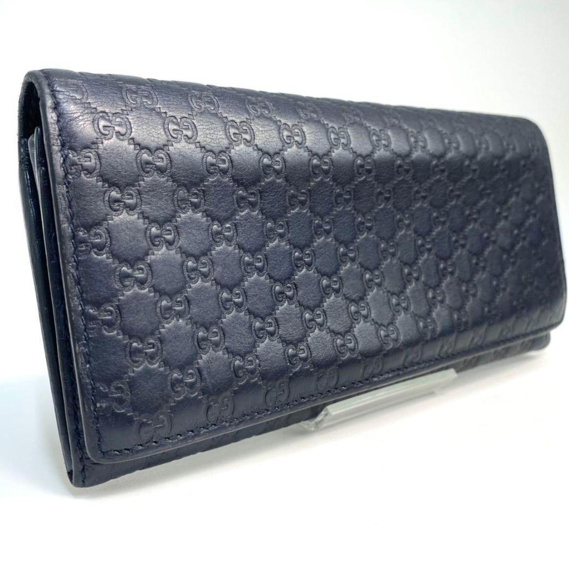 Gucci Portefeuille Long Guccissima Vintage – Cuir Marine – GG