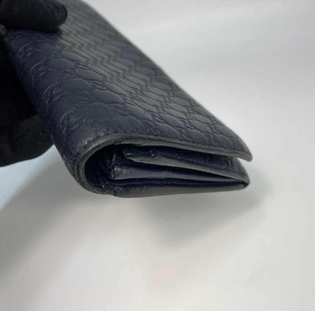 Gucci Portefeuille Long Guccissima Vintage – Cuir Marine – GG