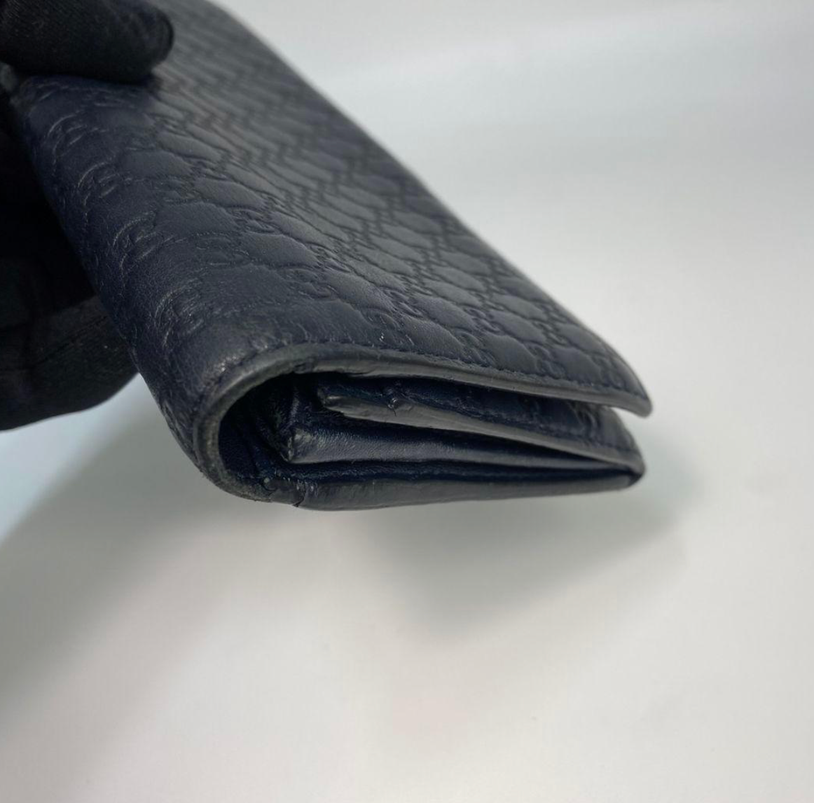 Gucci Portefeuille Long Guccissima Vintage – Cuir Marine – GG