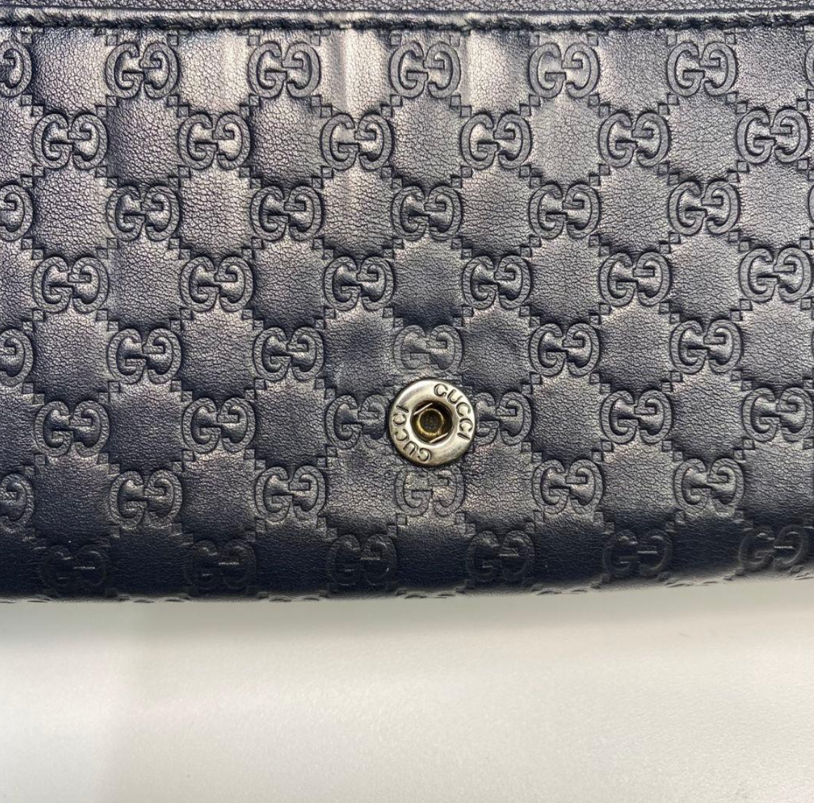 Gucci Portefeuille Long Guccissima Vintage – Cuir Marine – GG