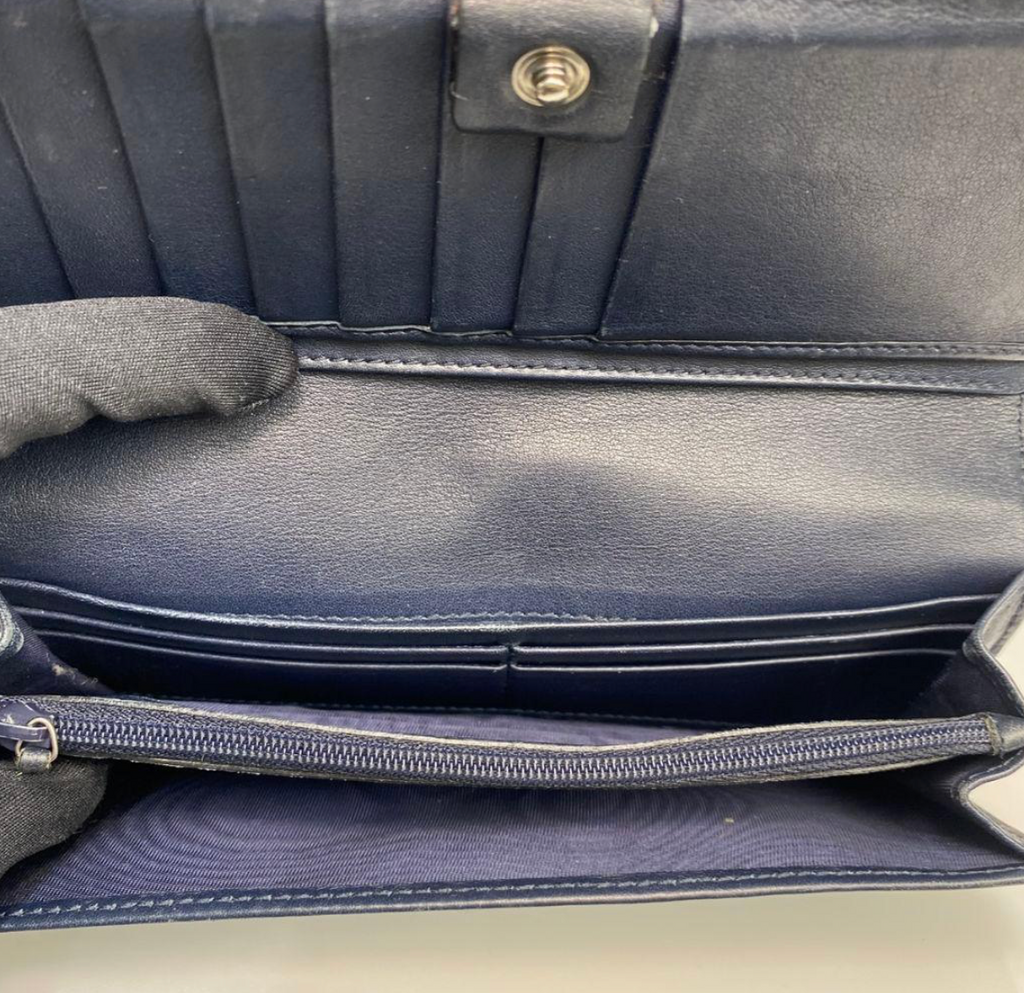Gucci Portefeuille Long Guccissima Vintage – Cuir Marine – GG