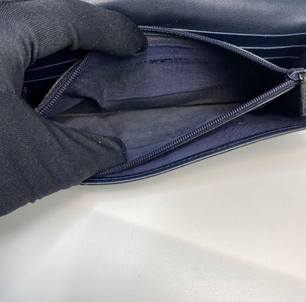 Gucci Portefeuille Long Guccissima Vintage – Cuir Marine – GG
