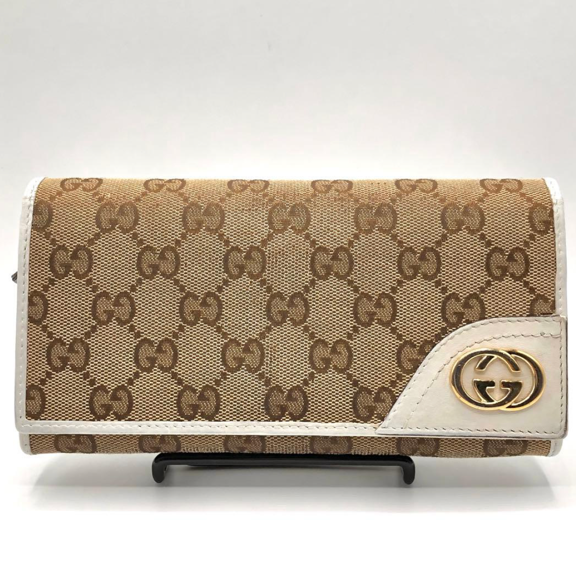 Gucci Portefeuille Long GG Canvas Beige/Blanc