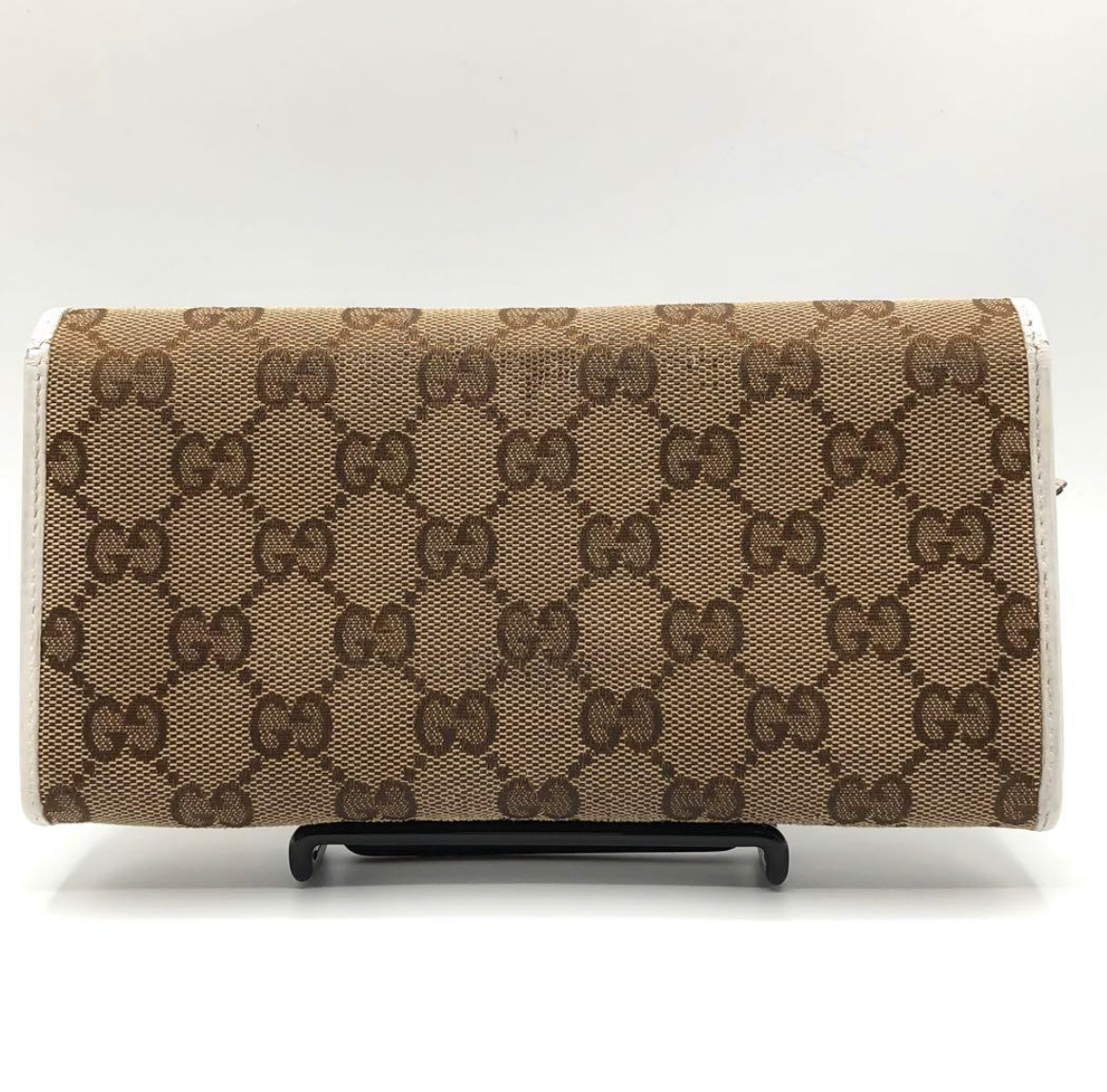 Gucci Portefeuille Long GG Canvas Beige/Blanc