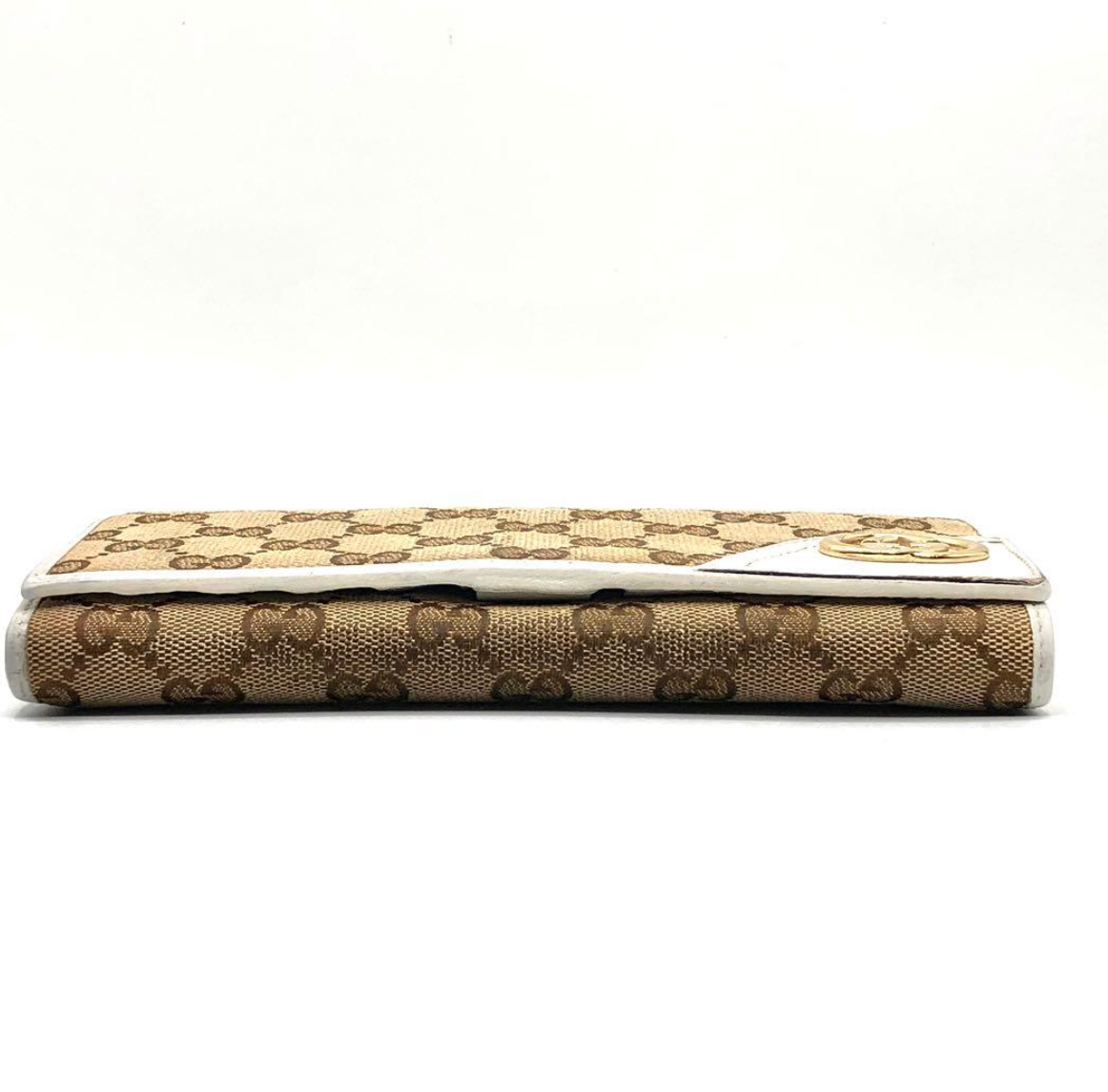 Gucci Portefeuille Long GG Canvas Beige/Blanc