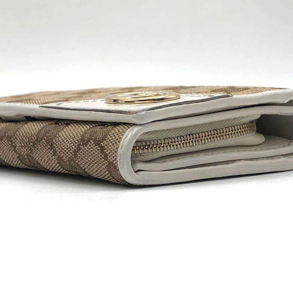 Gucci Portefeuille Long GG Canvas Beige/Blanc