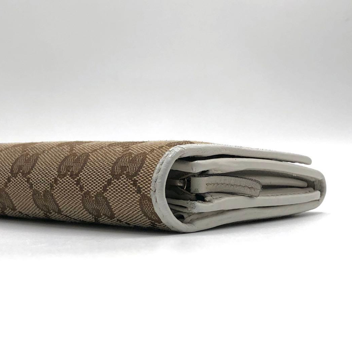 Gucci Portefeuille Long GG Canvas Beige/Blanc
