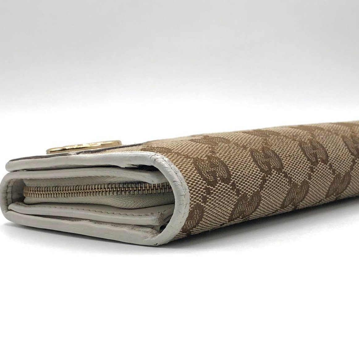 Gucci Portefeuille Long GG Canvas Beige/Blanc